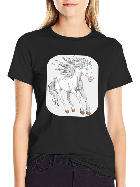 White Horse Graphic Tee - Stylish Comfort