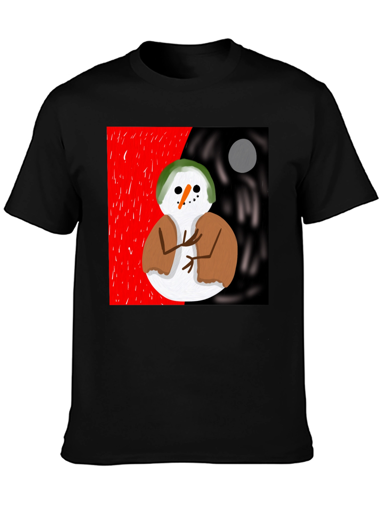 Snowman Graphic Tee - Unique Artistic Design