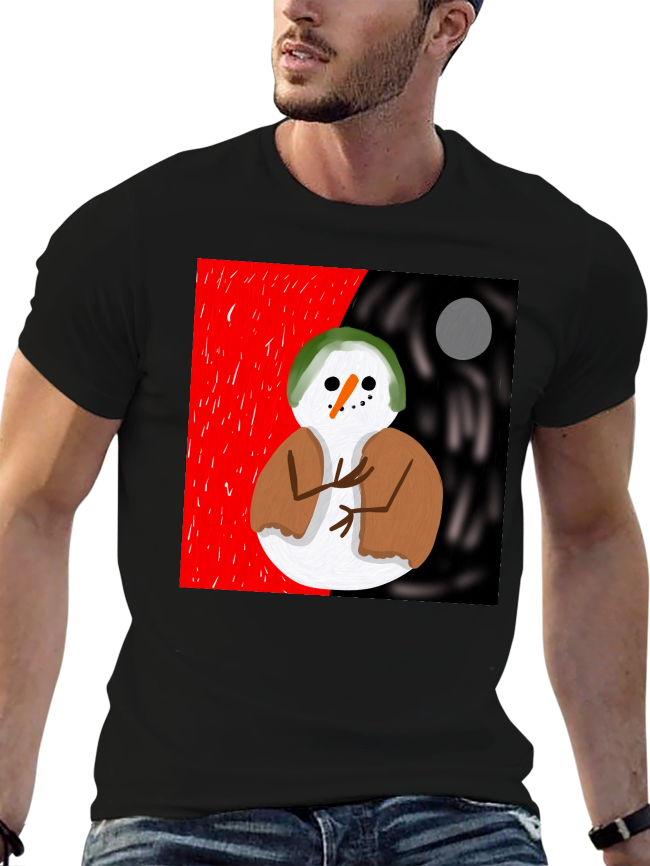 Snowman Graphic Tee - Unique Artistic Design