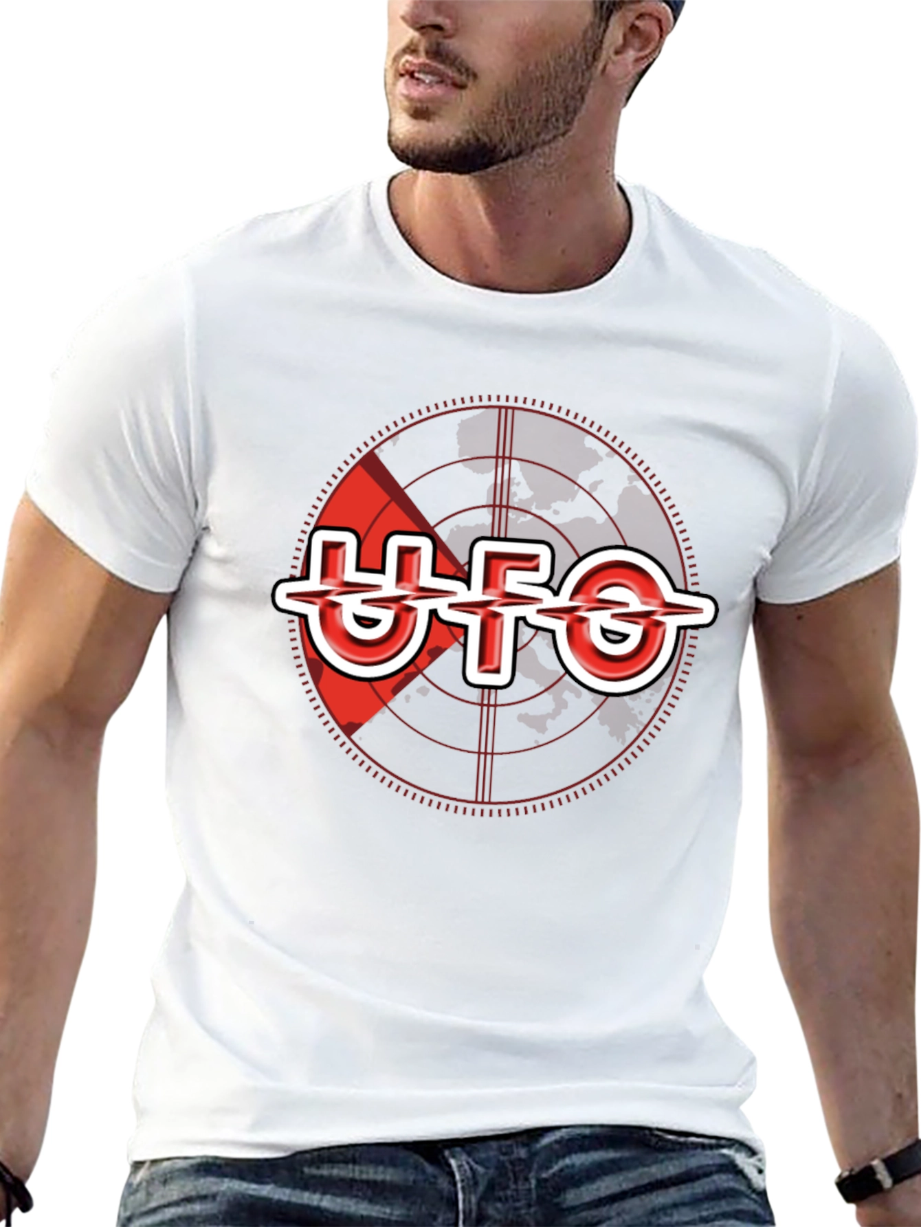 UFO Band Target Graphic Black T-Shirt