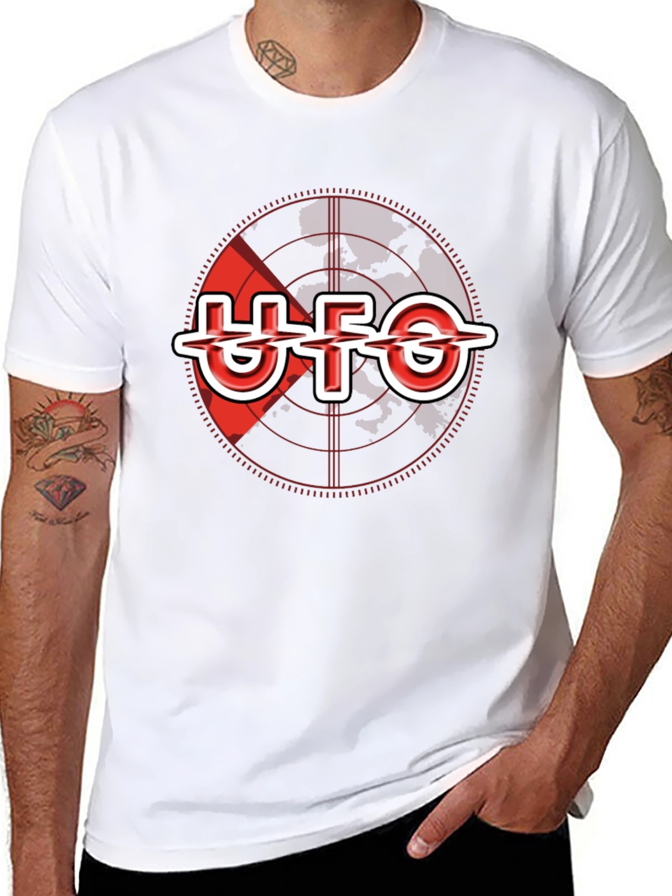 UFO Band Target Graphic Black T-Shirt