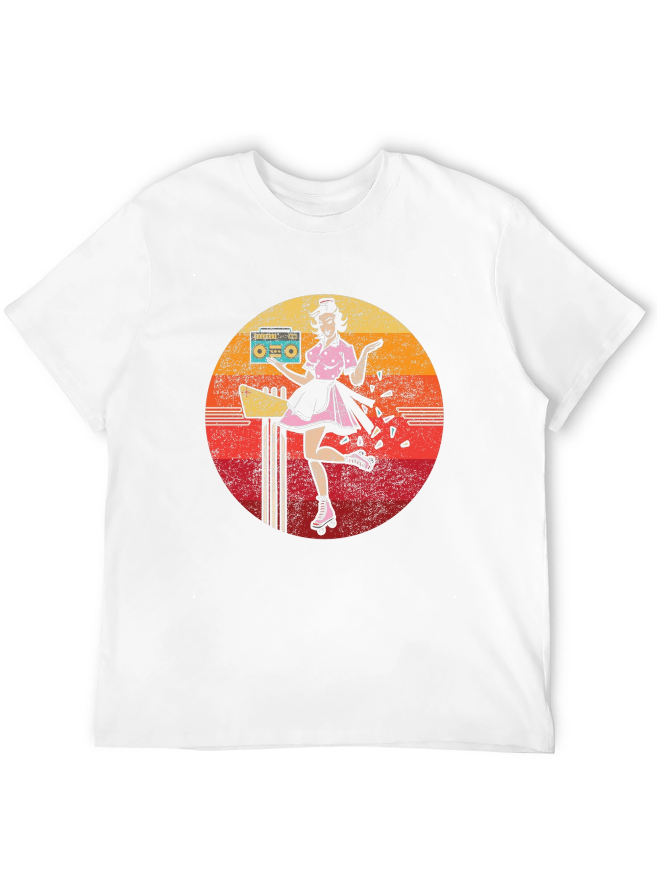 Retro Roller Skate Diner Waitress T-Shirt