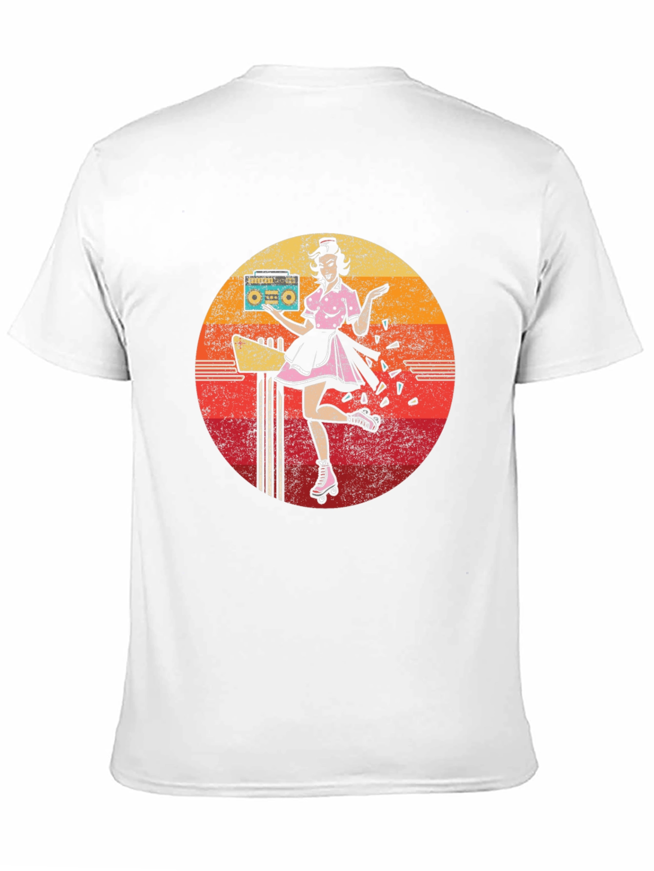 Retro Roller Skate Diner Waitress T-Shirt