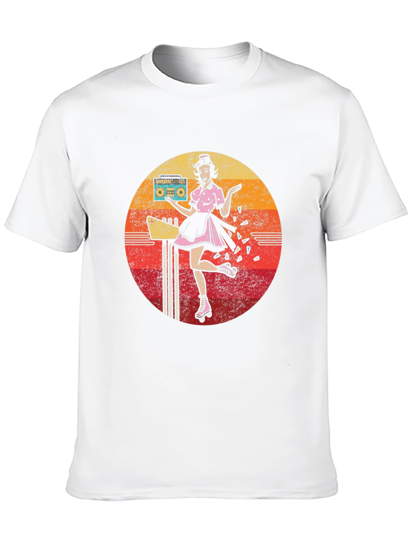 Retro Roller Skate Diner Waitress T-Shirt