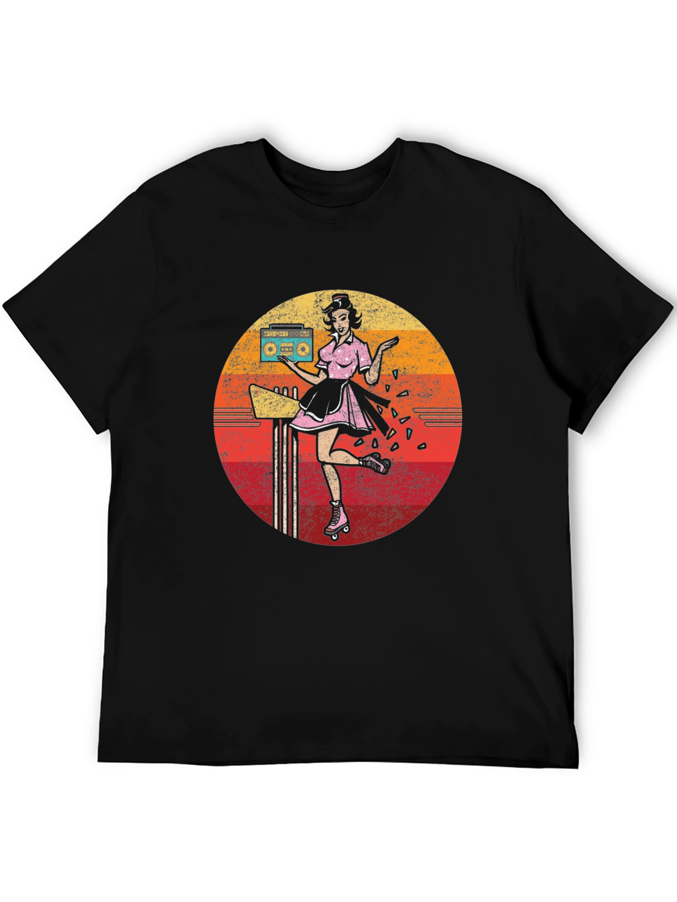 Retro Roller Skate Diner Waitress T-Shirt