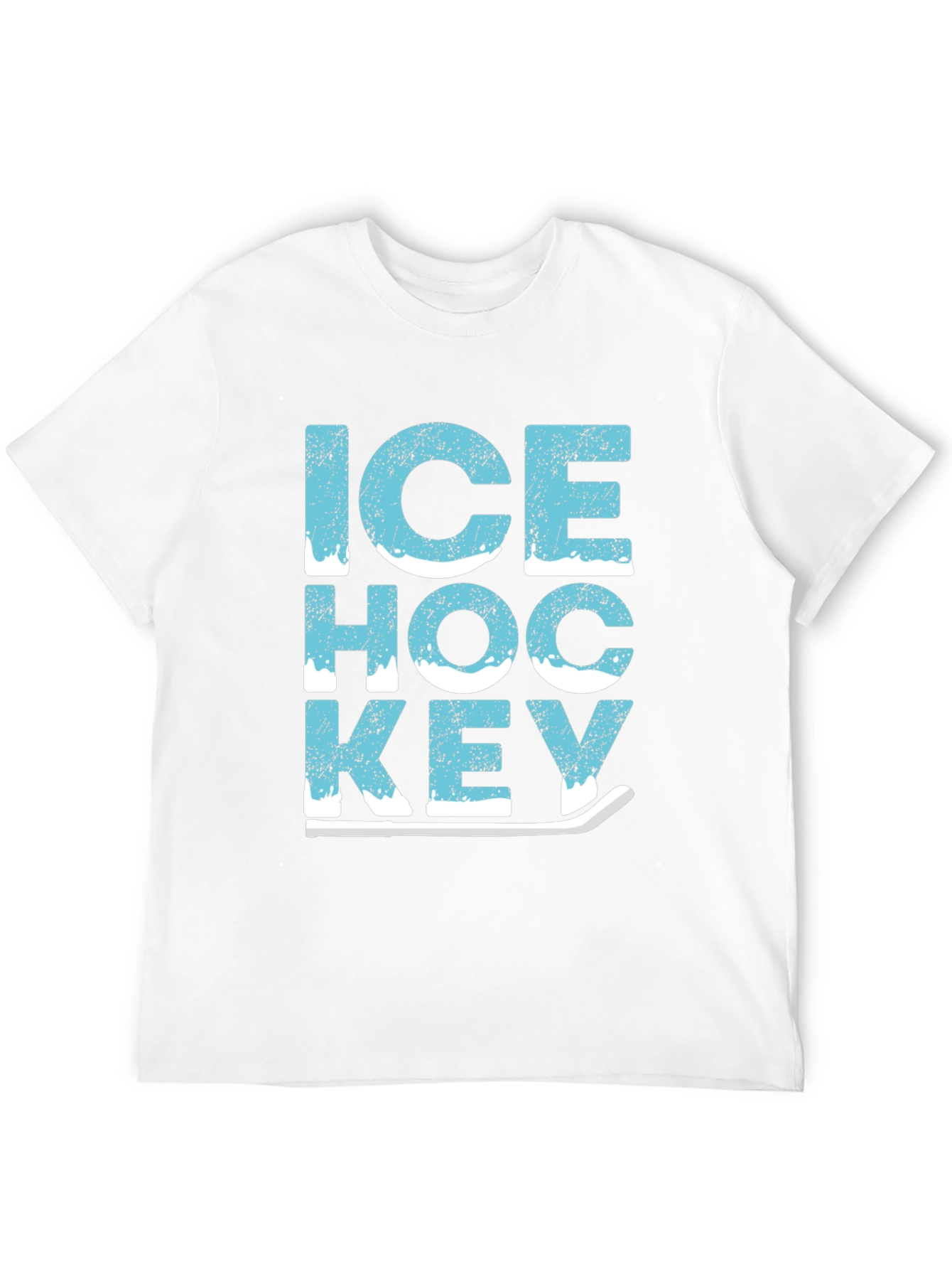 Ice Hockey Graphic Tee - Black Cotton T-Shirt