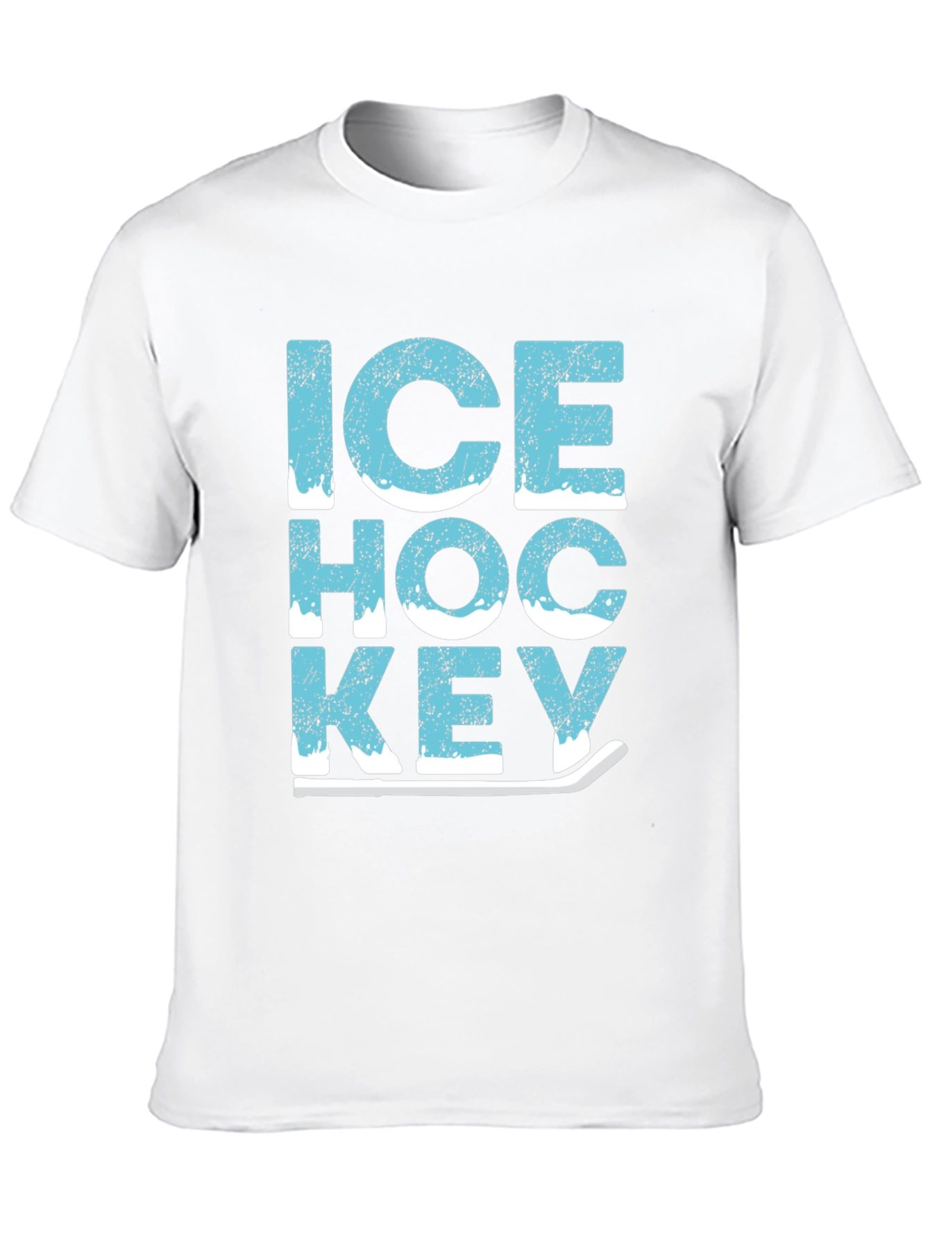 Ice Hockey Graphic Tee - Black Cotton T-Shirt