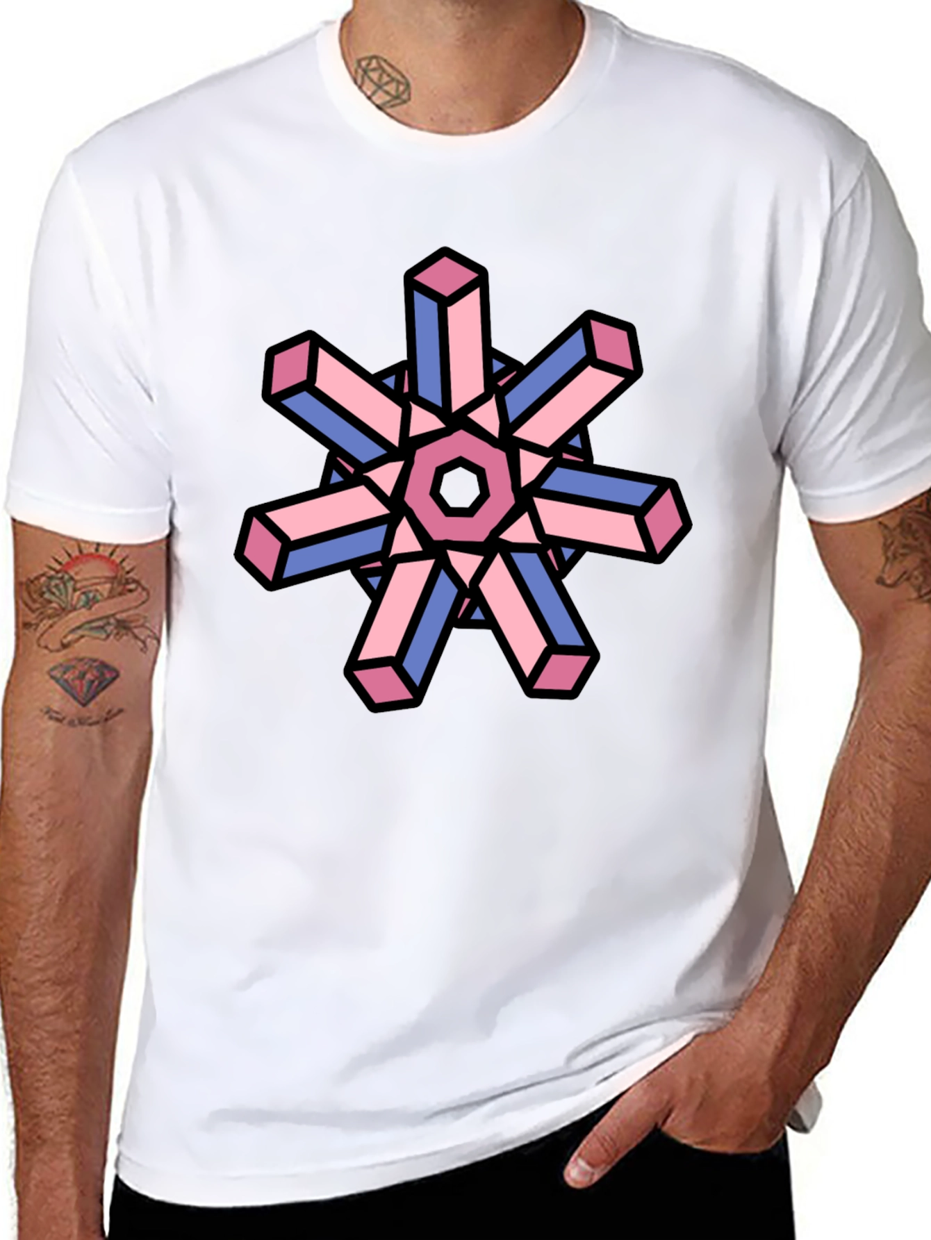 Geometric Illusion T-Shirt - Abstract Art Tee