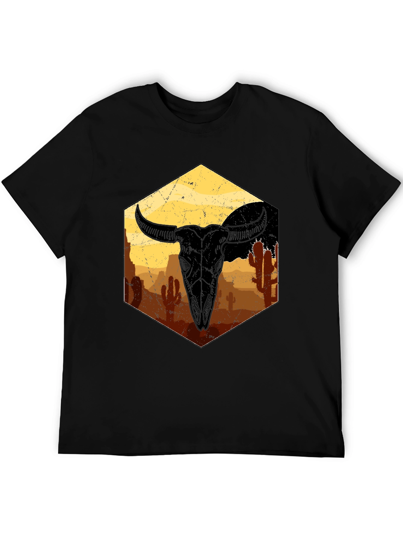 Desert Skull Graphic Tee - Unisex Black T-Shirt