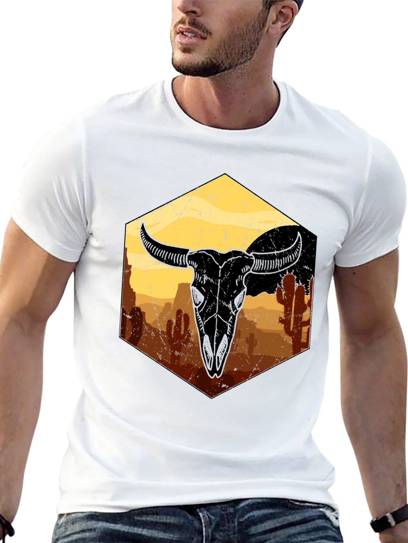Desert Skull Graphic Tee - Unisex Black T-Shirt