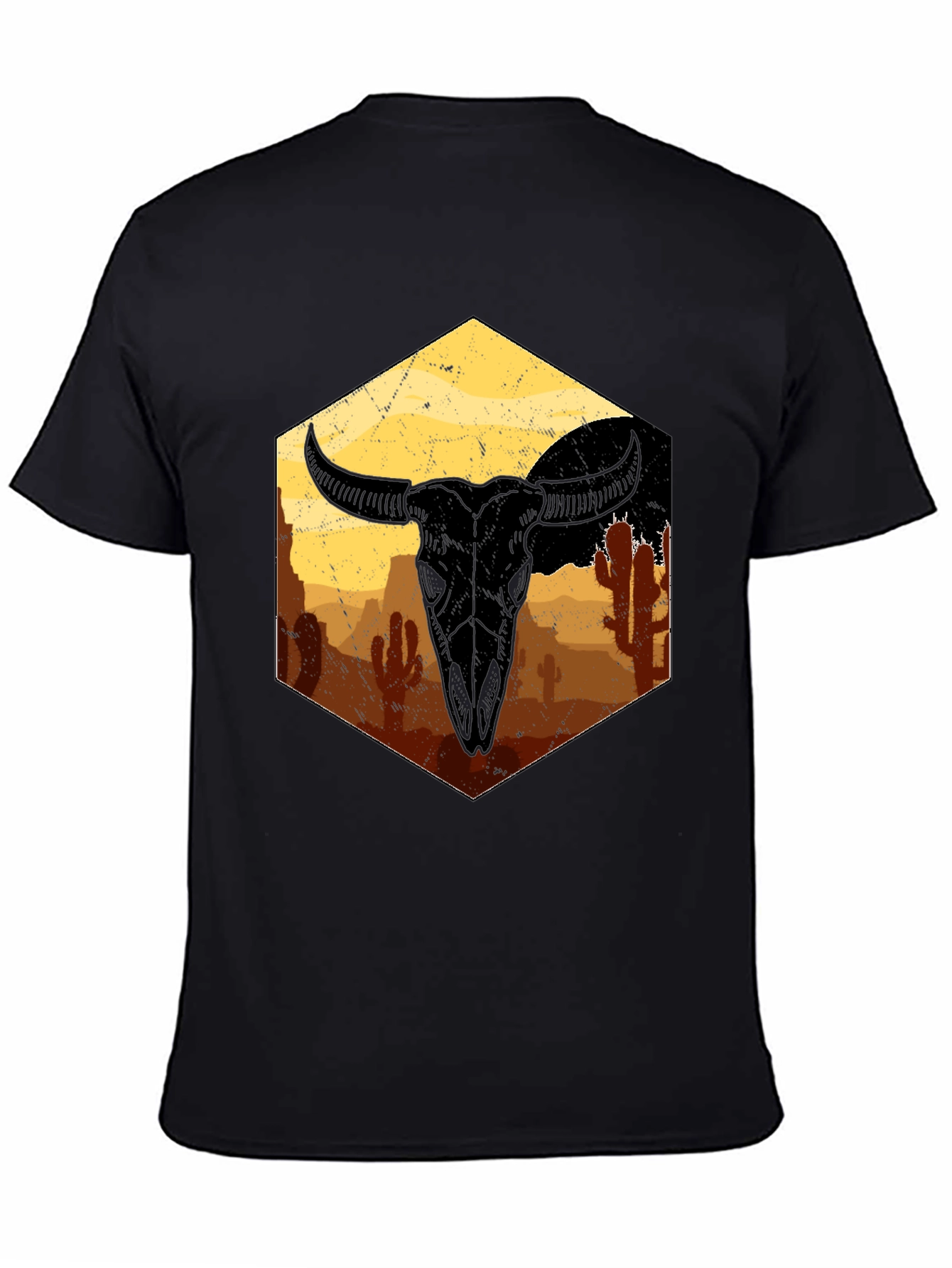 Desert Skull Graphic Tee - Unisex Black T-Shirt