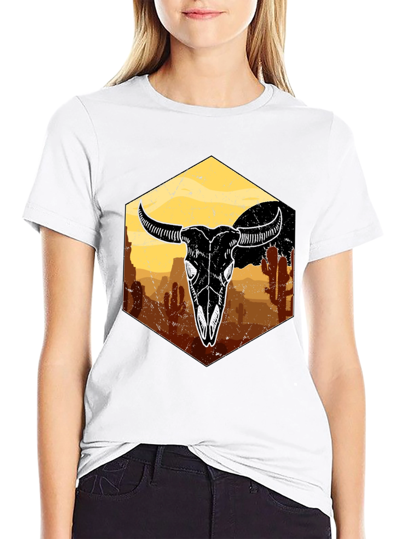 Desert Skull Graphic Tee - Unisex Black T-Shirt