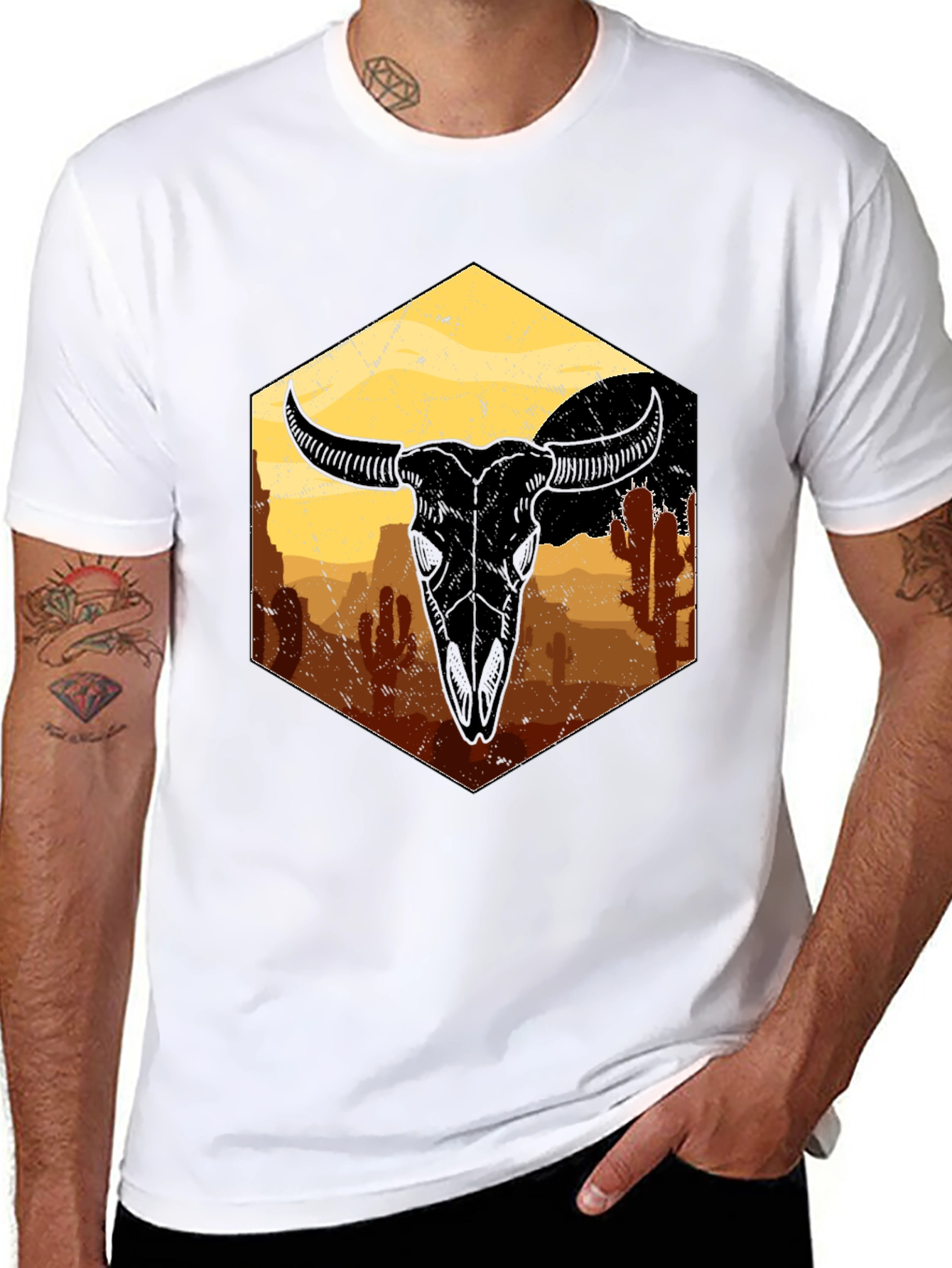 Desert Skull Graphic Tee - Unisex Black T-Shirt