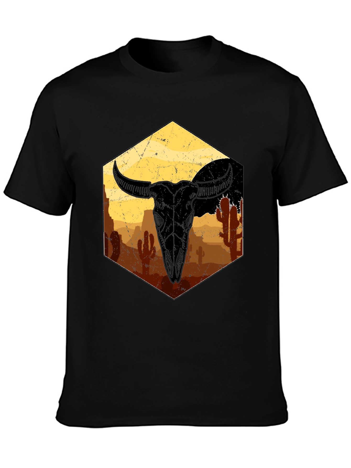 Desert Skull Graphic Tee - Unisex Black T-Shirt