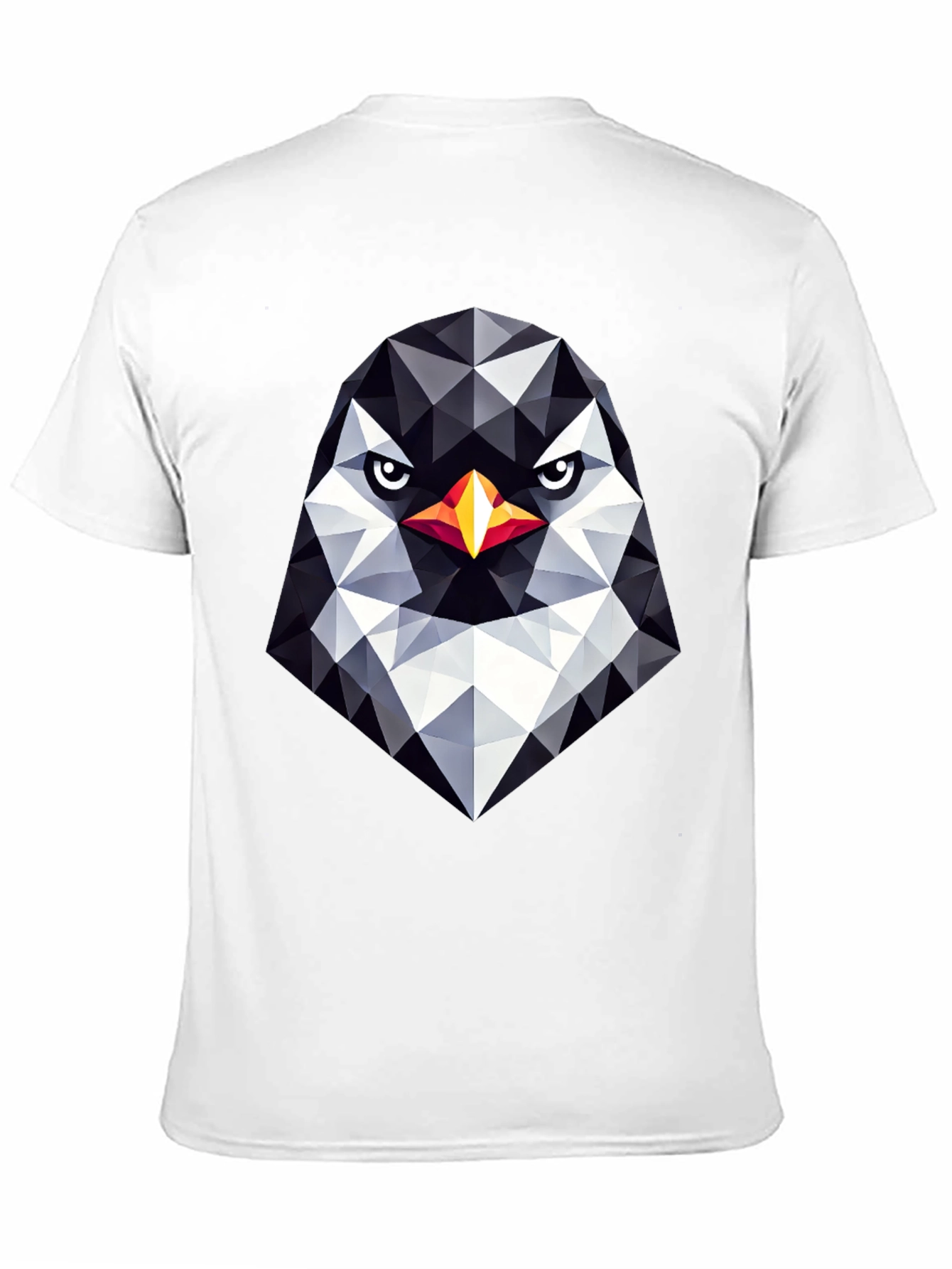 Geometric Penguin Head Black T-Shirt