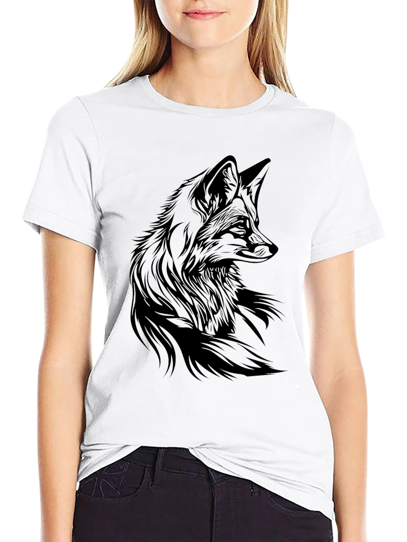 Black Fox Graphic Tee - Stylish Mens T-Shirt