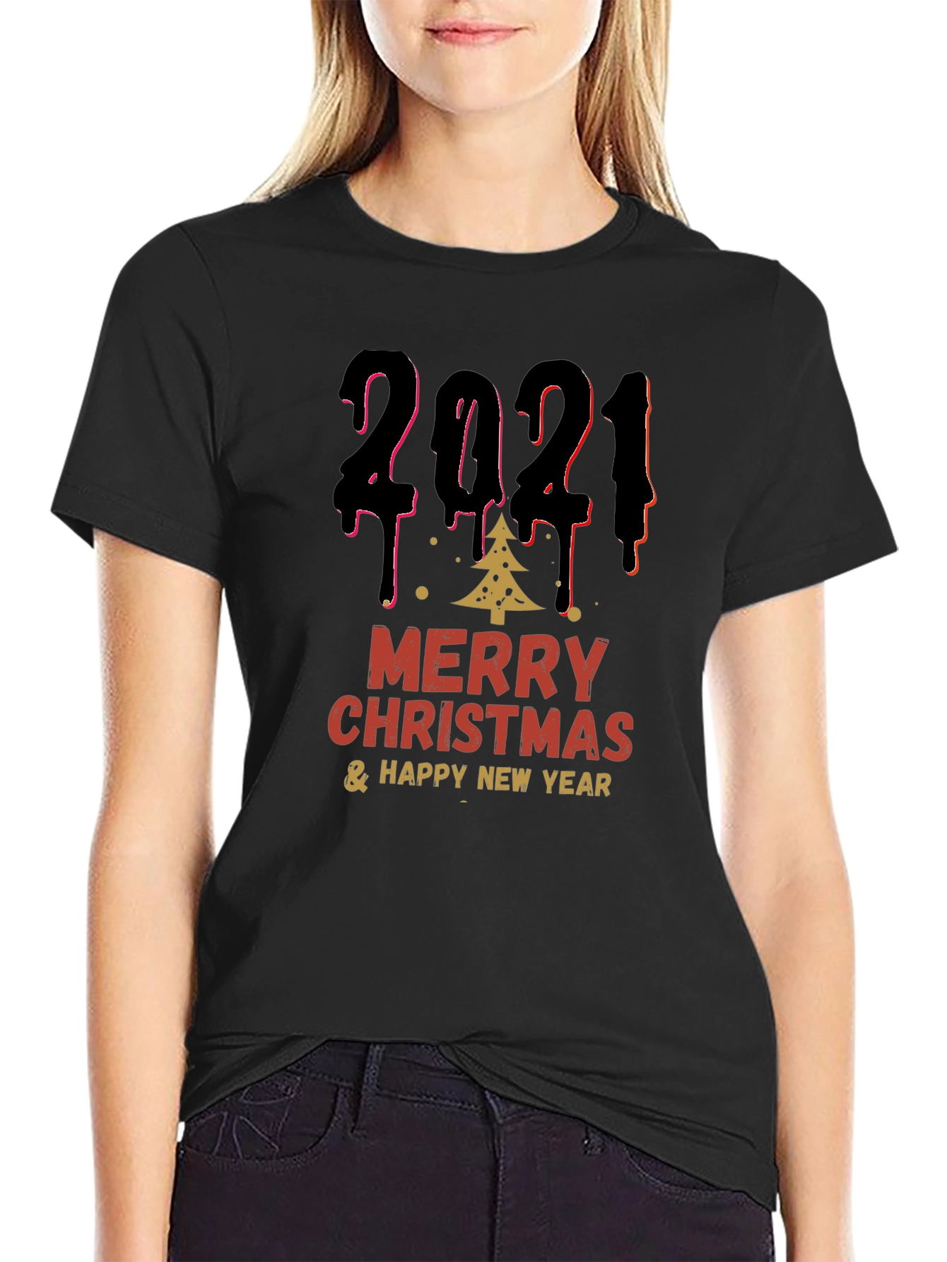 Festive 2021 Merry Christmas & Happy New Year T-Shirt