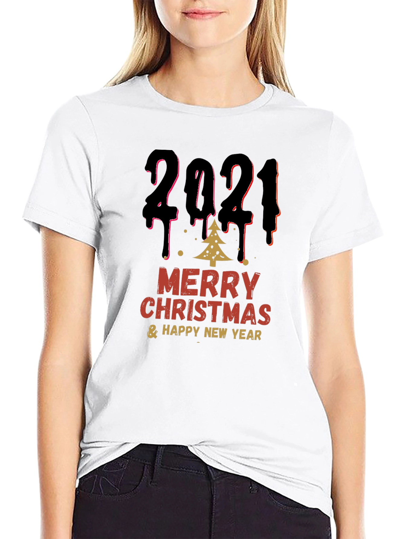 Festive 2021 Merry Christmas & Happy New Year T-Shirt