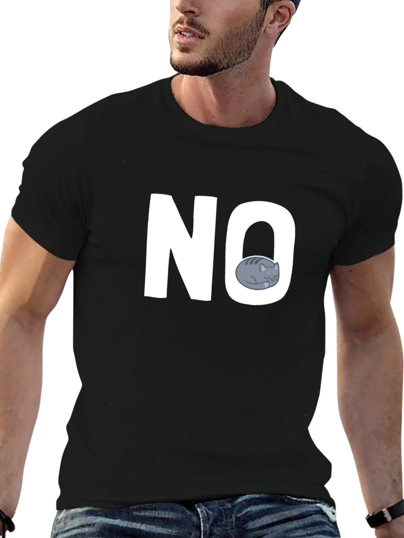 NO Cat Graphic T-Shirt - Unisex Casual Tee