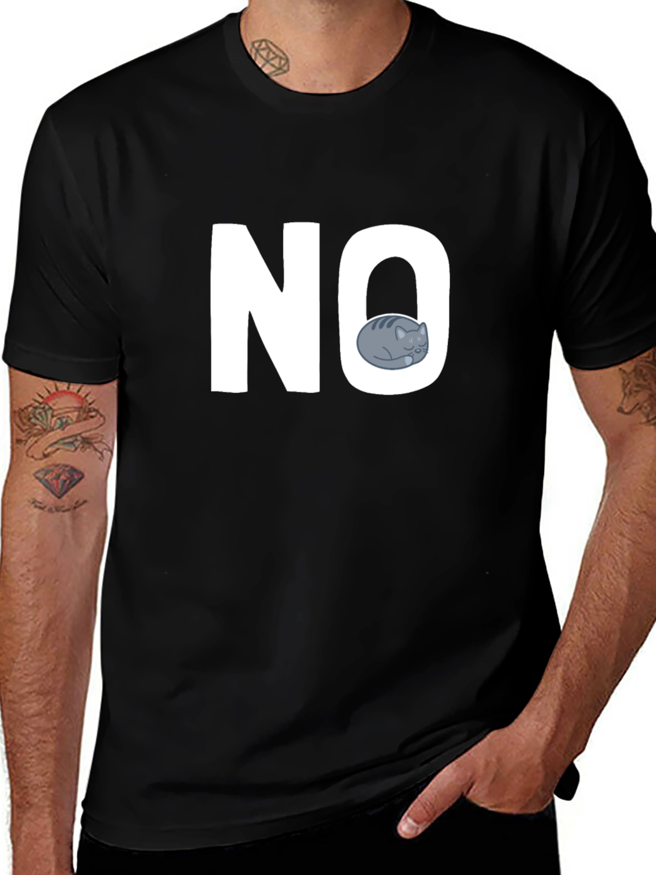 NO Cat Graphic T-Shirt - Unisex Casual Tee