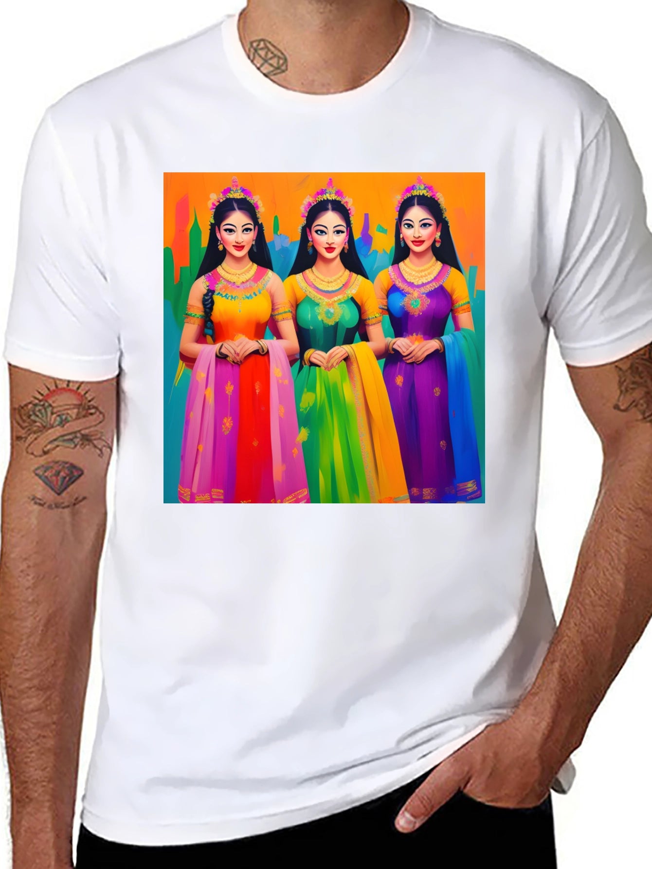 Vibrant Indian Princess Graphic T-Shirt