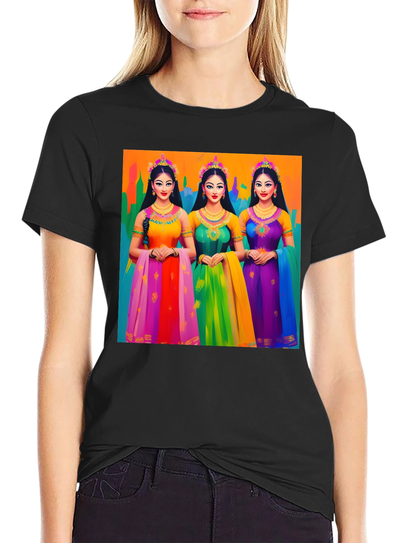 Vibrant Indian Princess Graphic T-Shirt