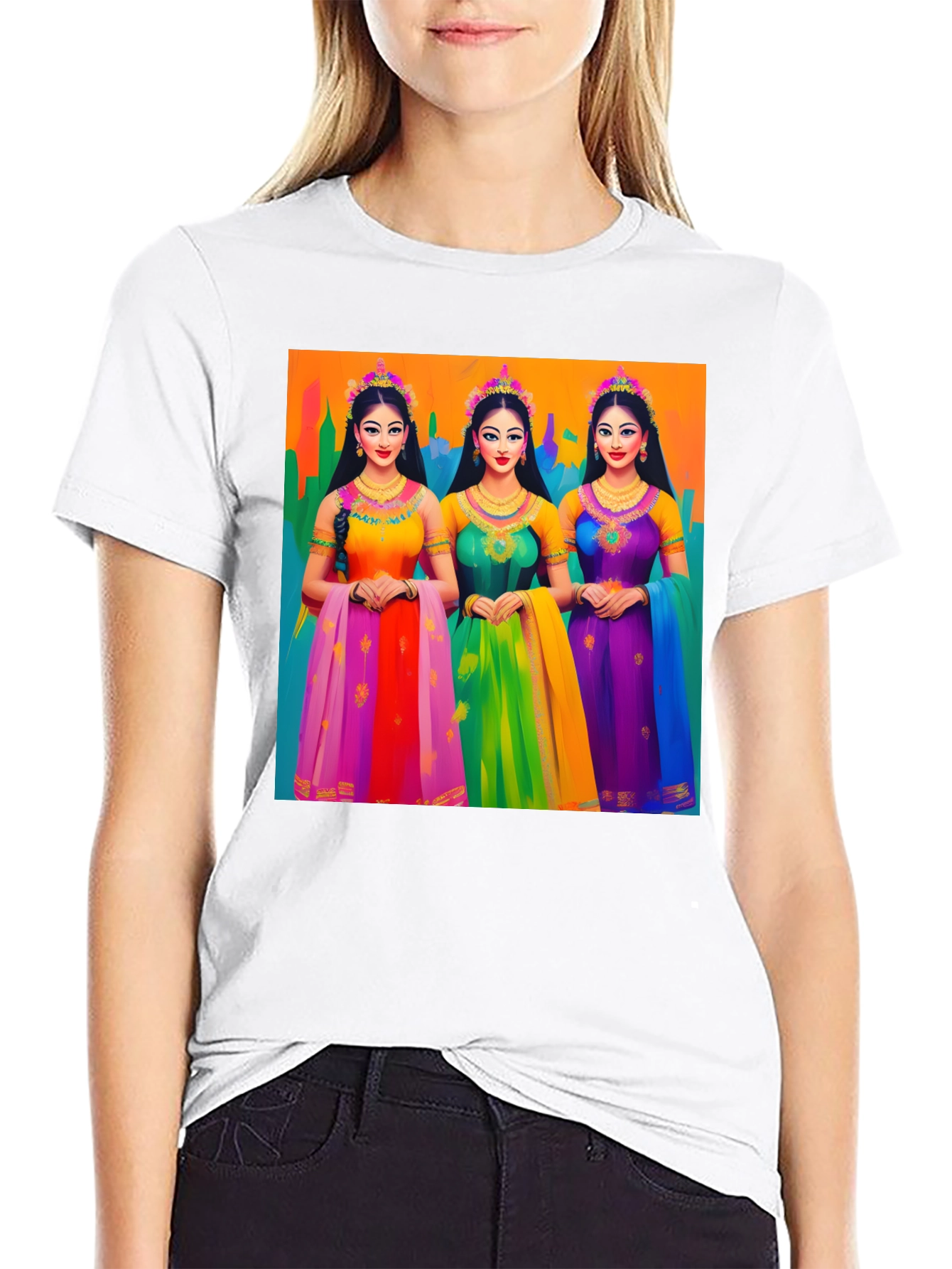 Vibrant Indian Princess Graphic T-Shirt