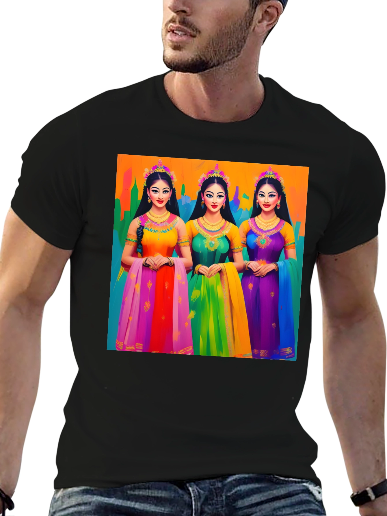 Vibrant Indian Princess Graphic T-Shirt