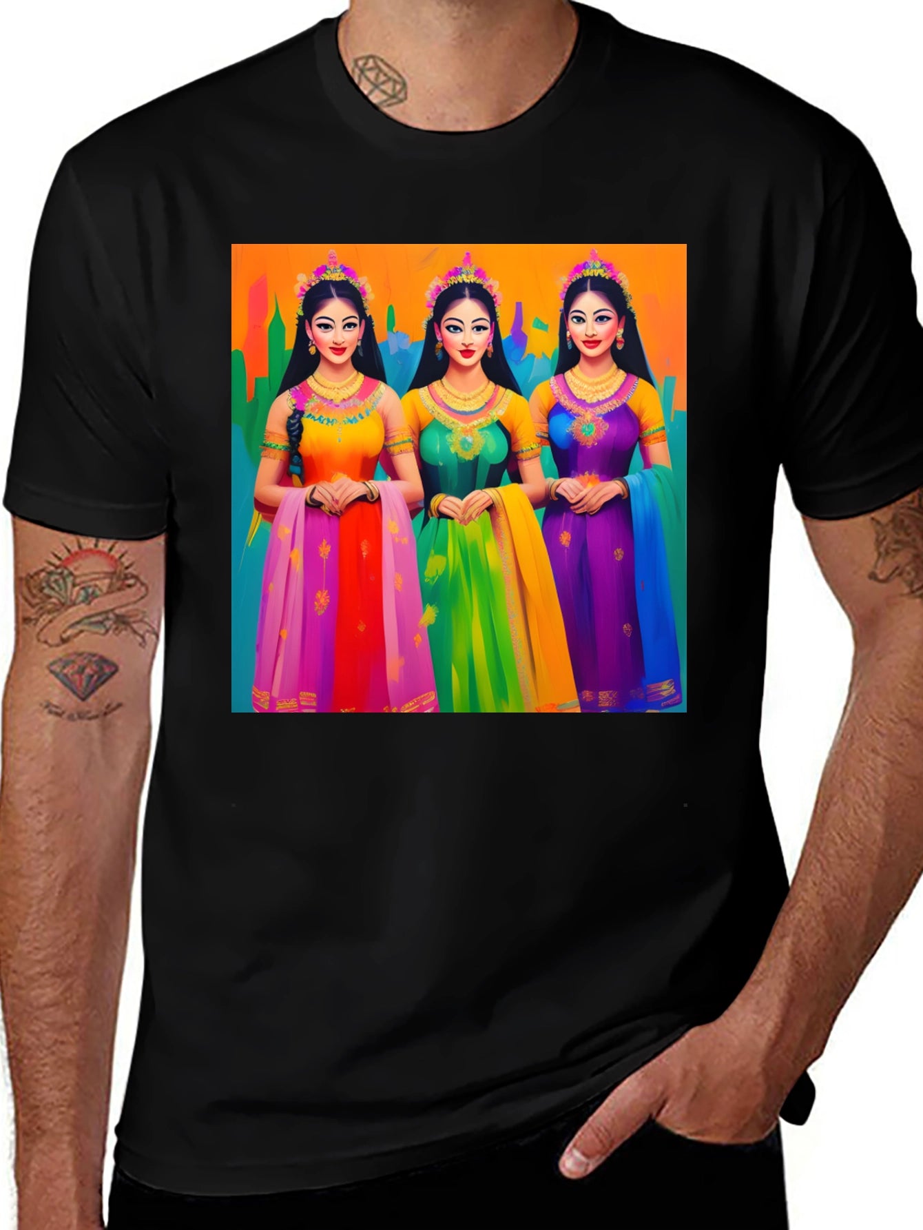 Vibrant Indian Princess Graphic T-Shirt
