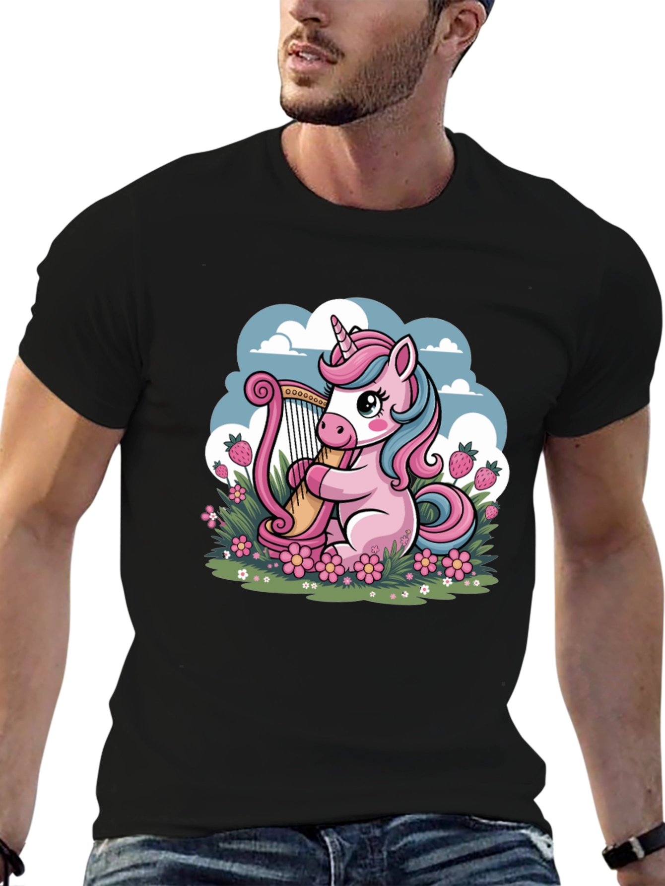 Unicorn Harp Graphic Tee