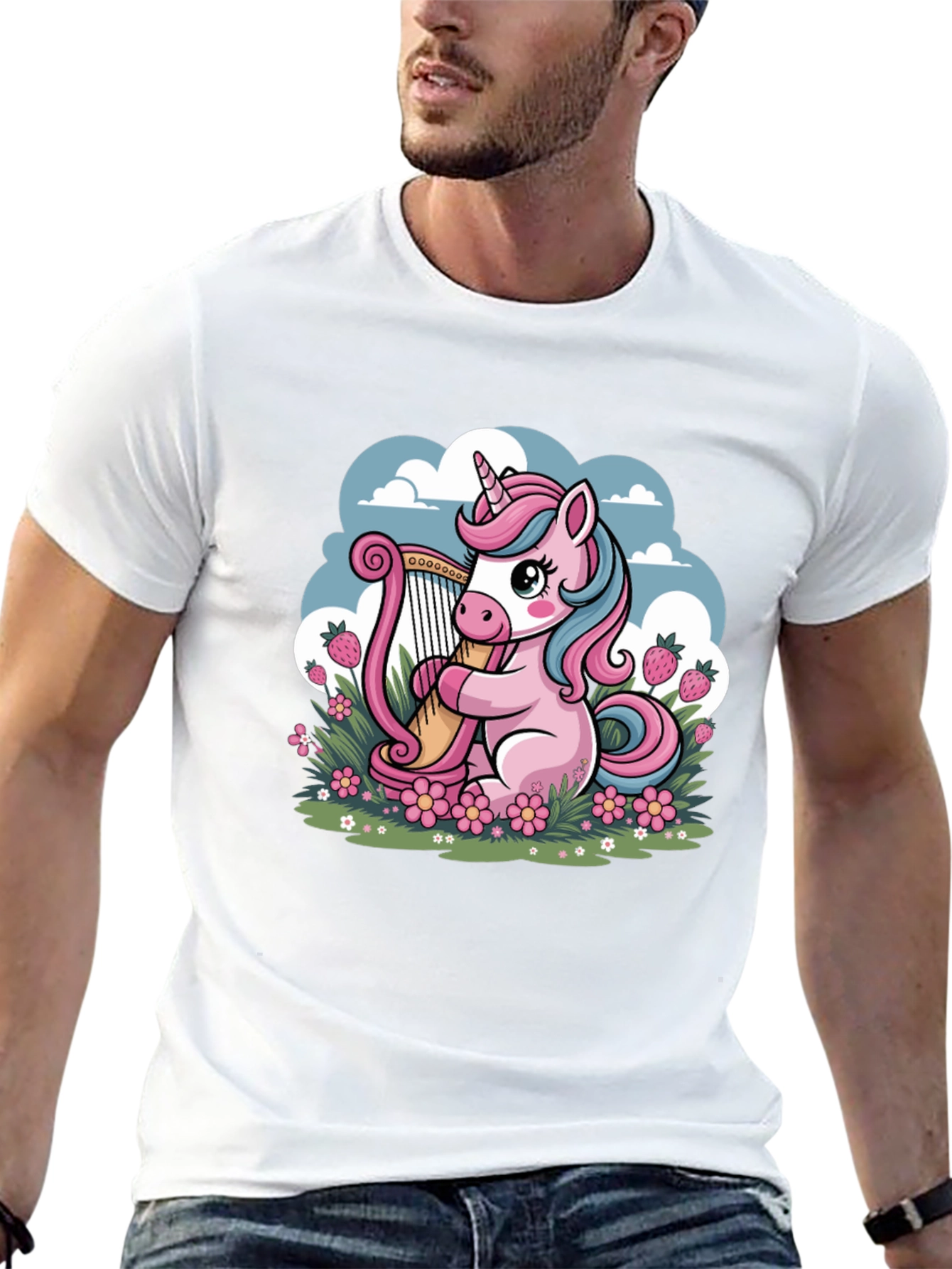 Unicorn Harp Graphic Tee