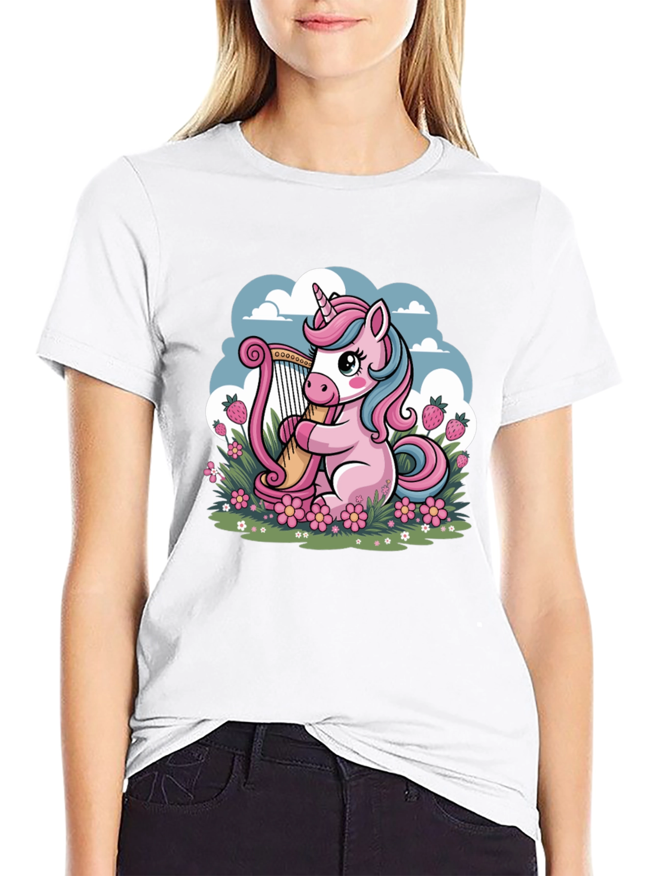 Unicorn Harp Graphic Tee