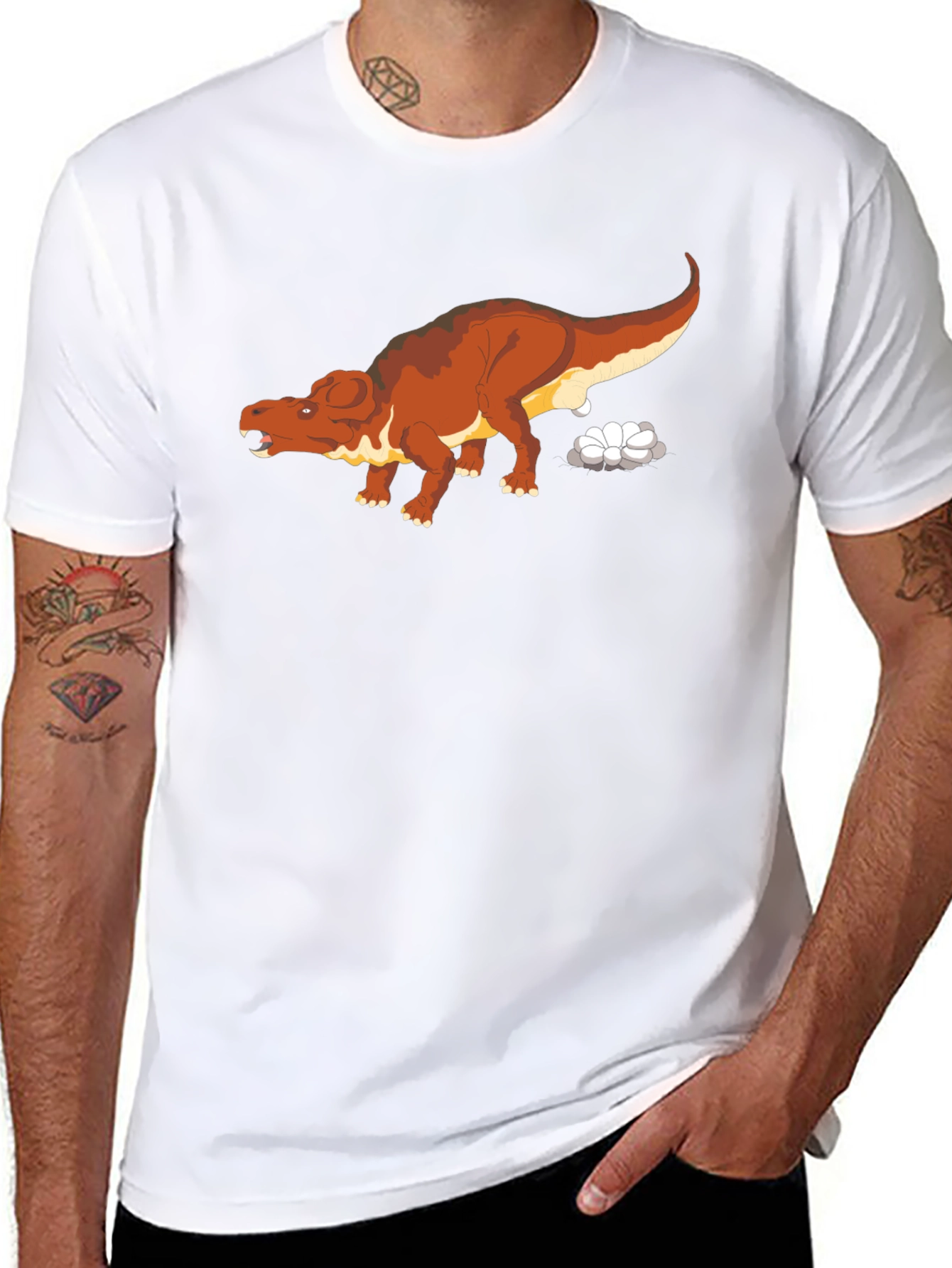 Dinosaur Graphic Print Black T-Shirt