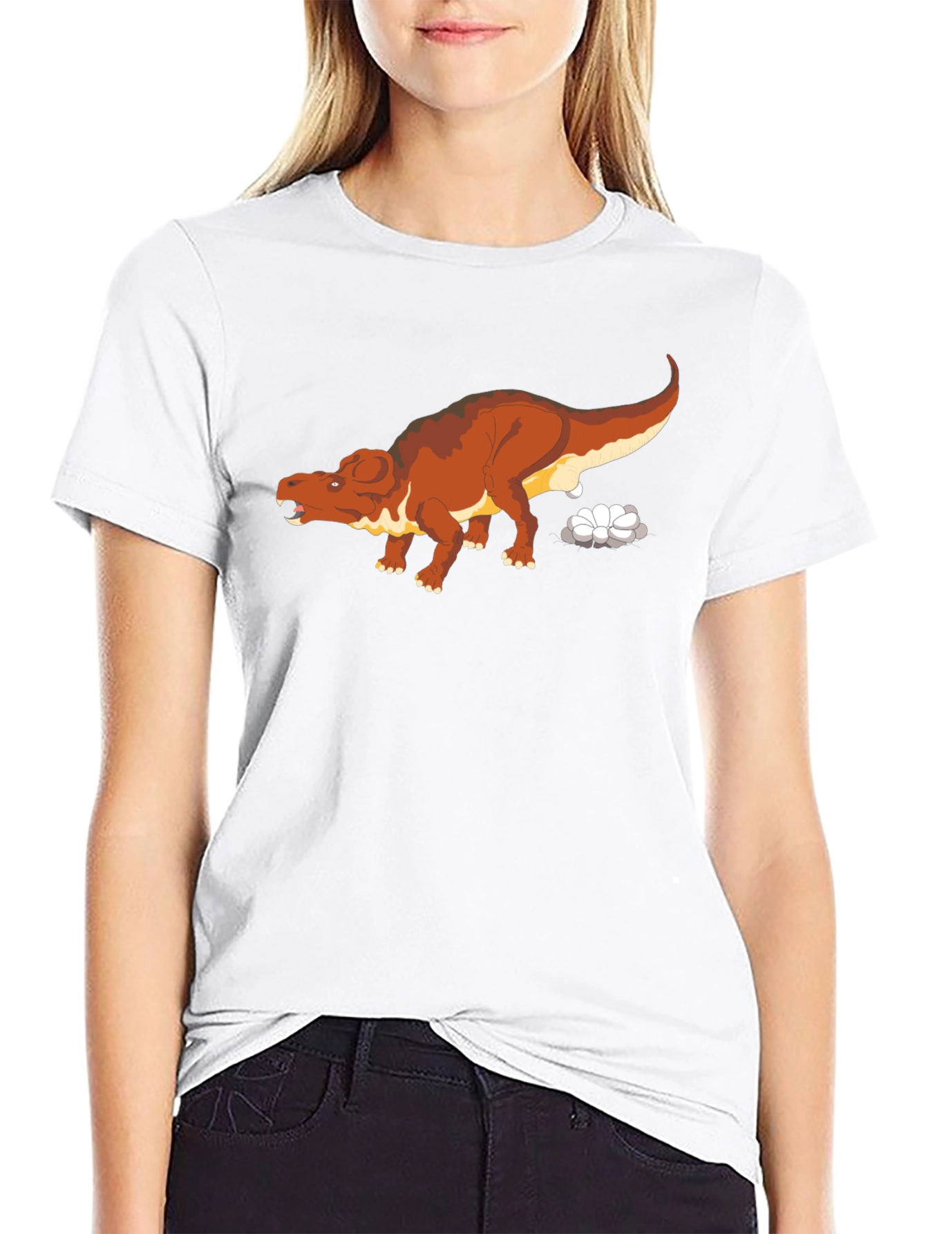 Dinosaur Graphic Print Black T-Shirt