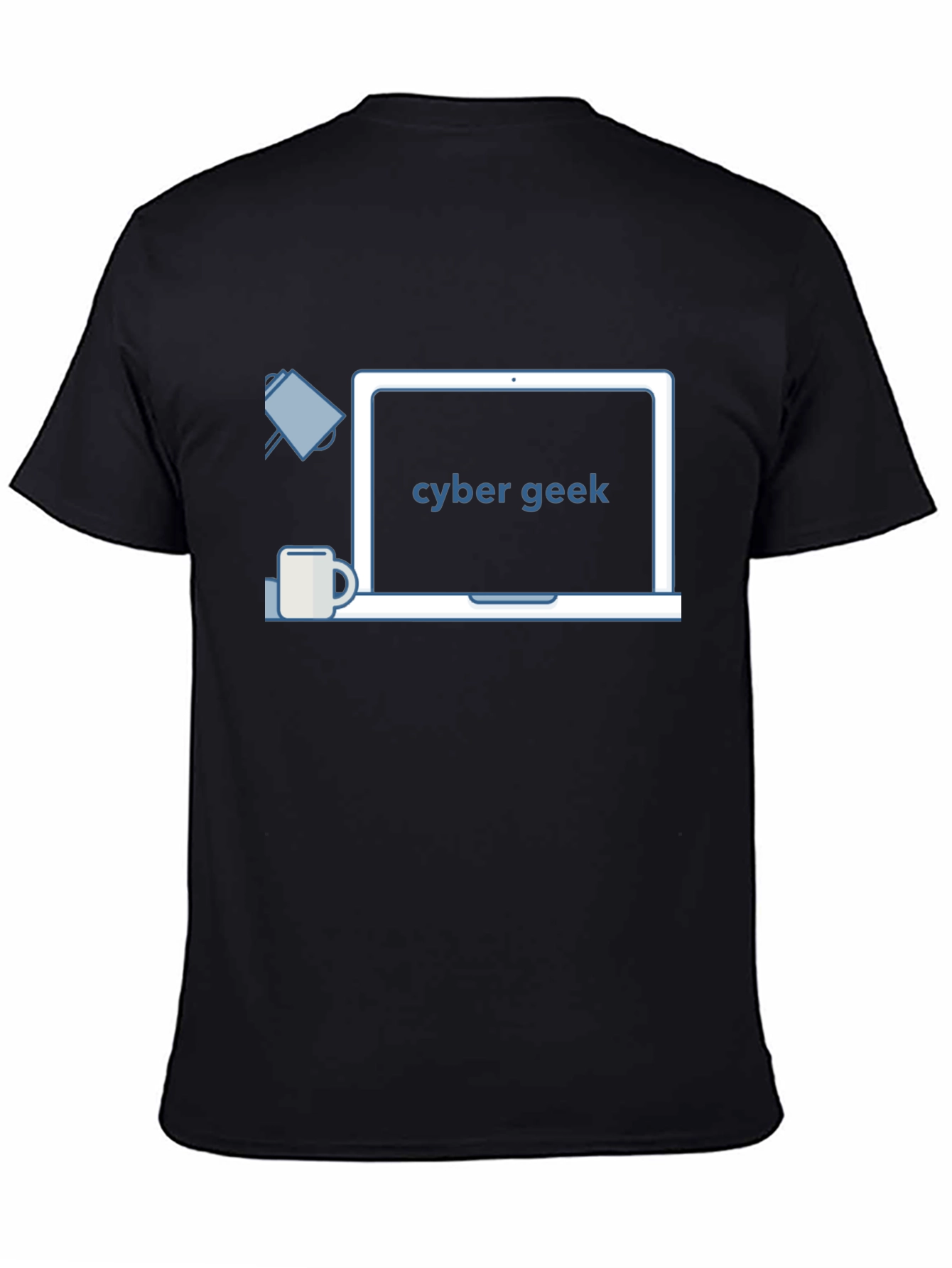 Cyber Geek T-Shirt - Black Laptop Design