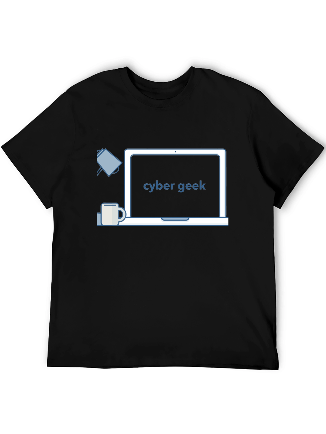 Cyber Geek T-Shirt - Black Laptop Design