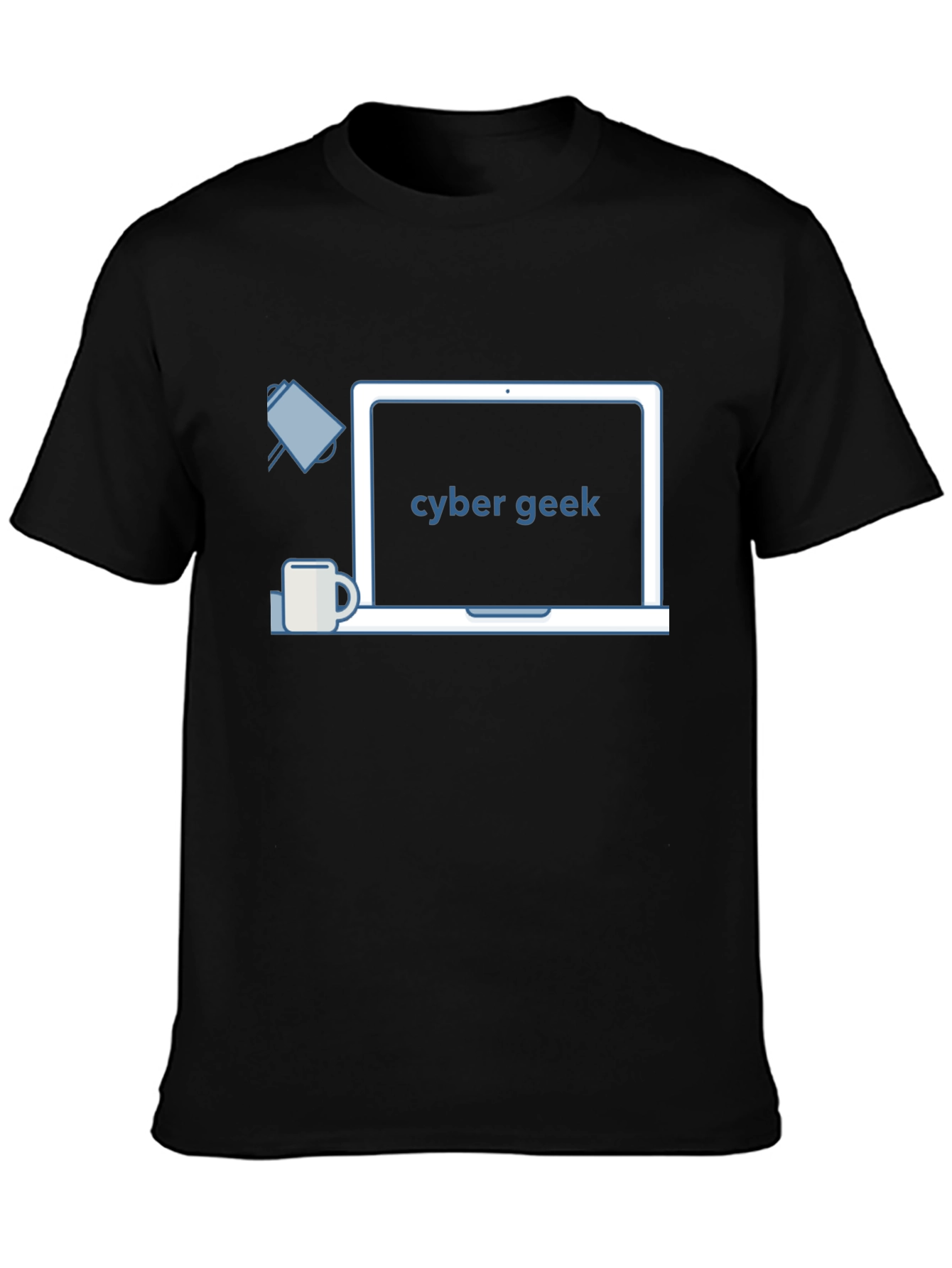 Cyber Geek T-Shirt - Black Laptop Design