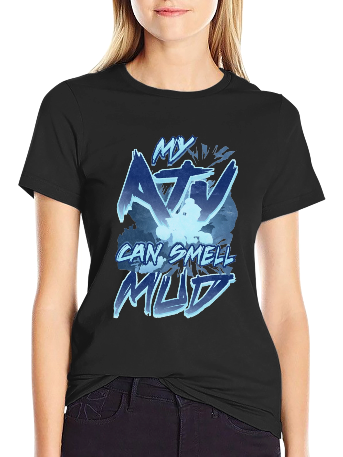 My ATV Can Smell Mud Black T-Shirt