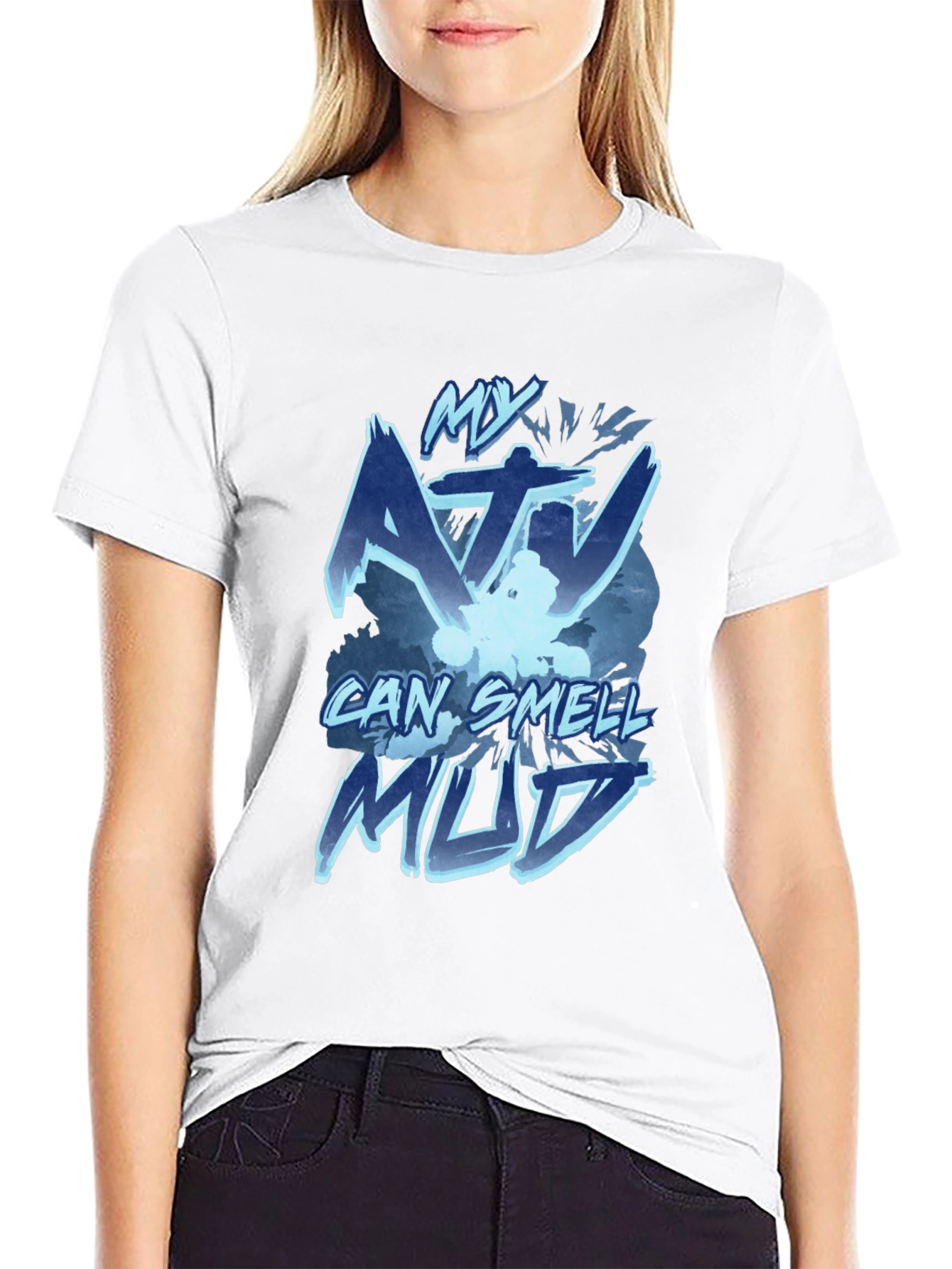My ATV Can Smell Mud Black T-Shirt