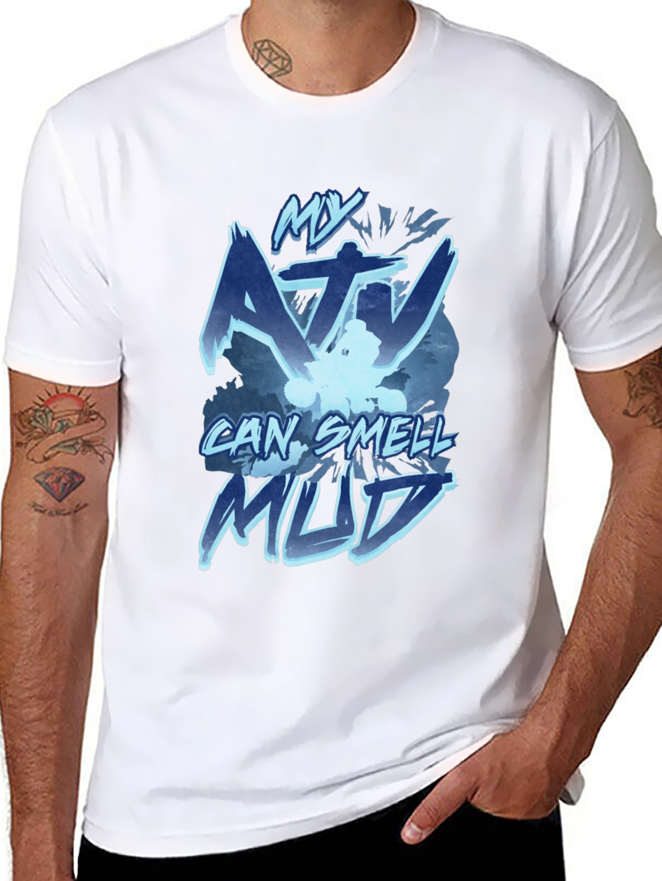 My ATV Can Smell Mud Black T-Shirt