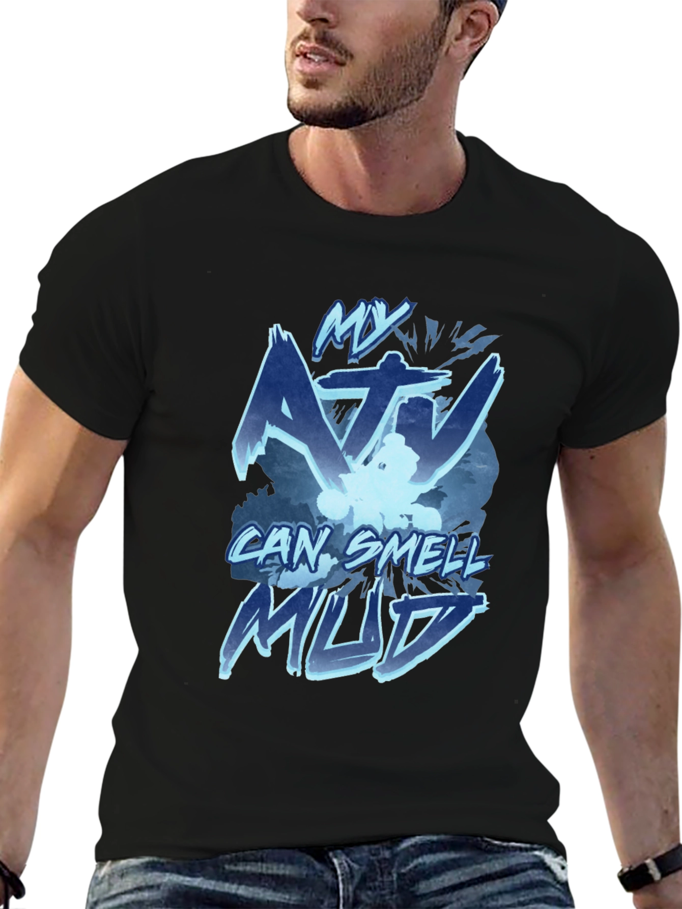 My ATV Can Smell Mud Black T-Shirt