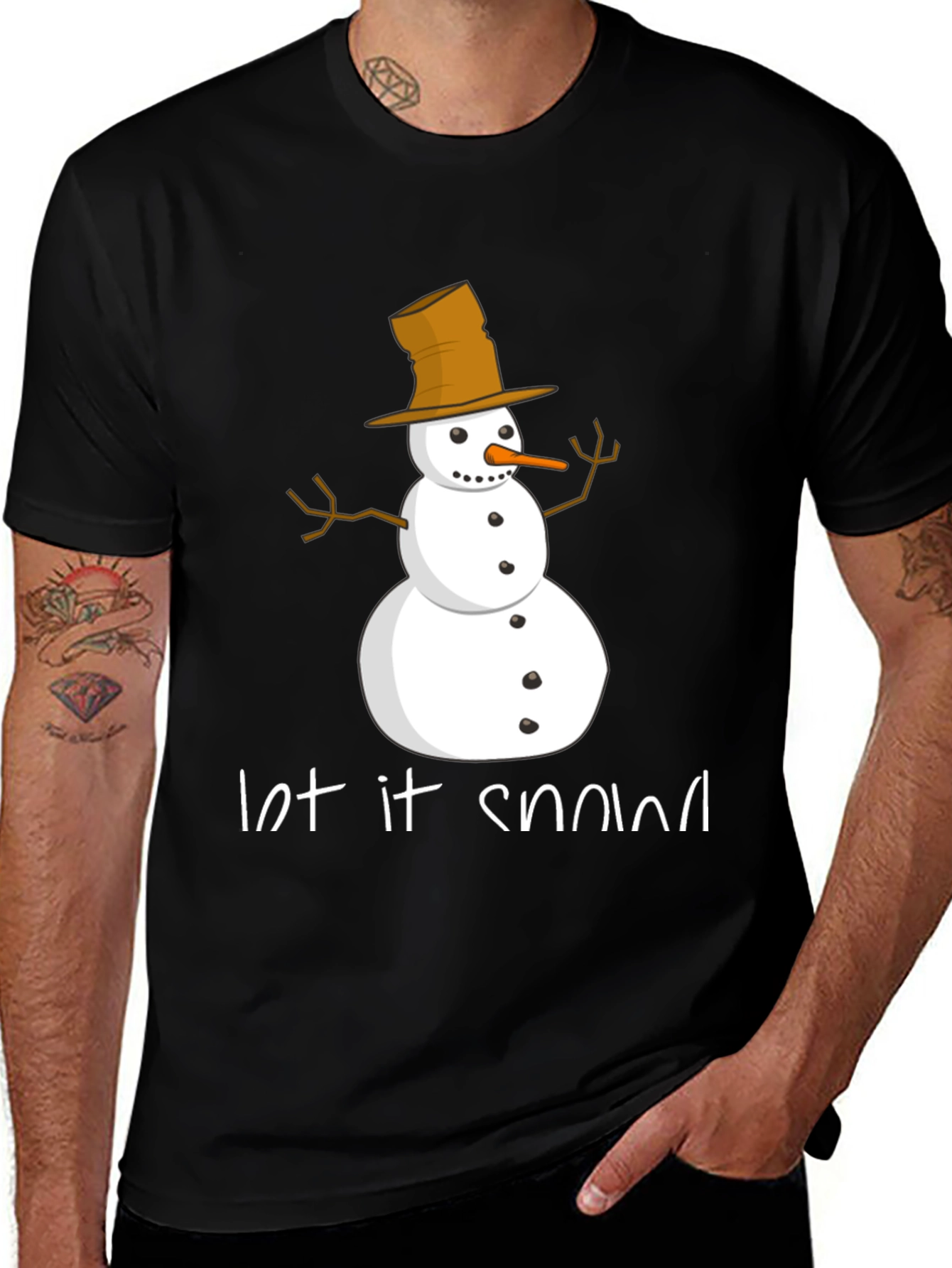 Let It Snow Snowman Graphic Tee