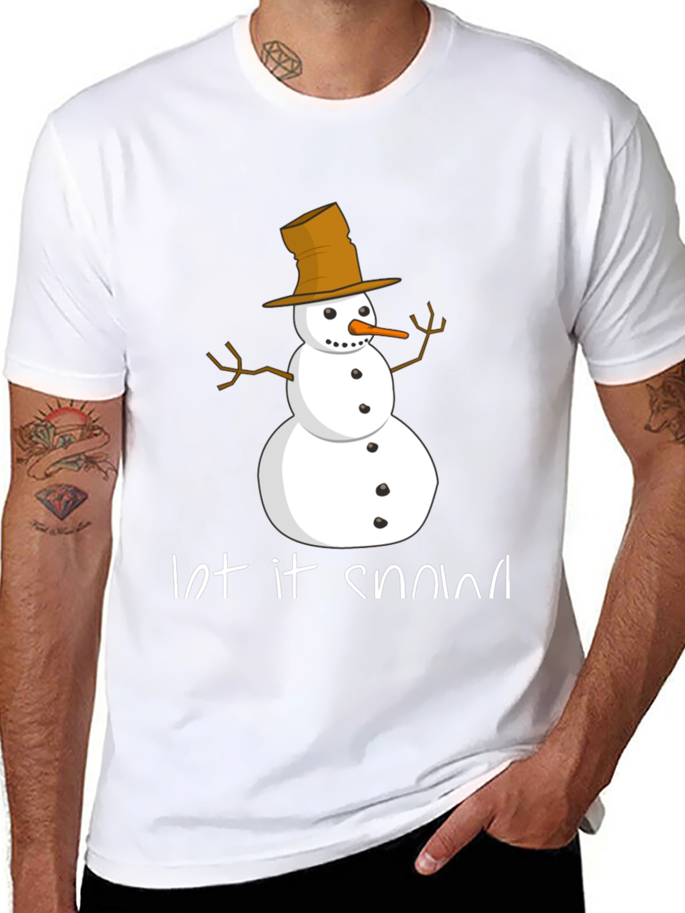 Let It Snow Snowman Graphic Tee