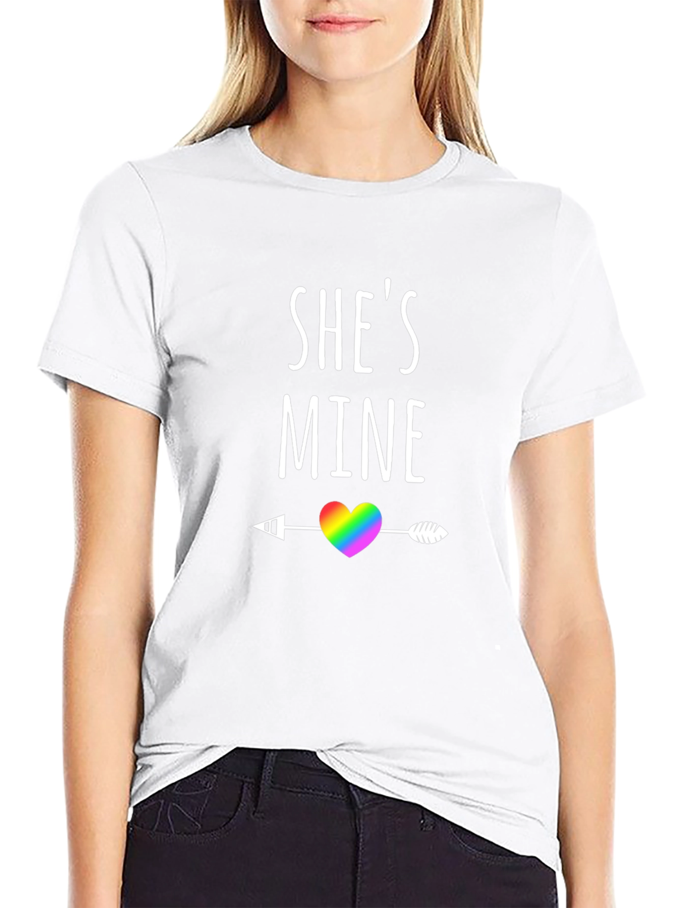 Shes Mine LGBTQ+ Rainbow Heart T-Shirt