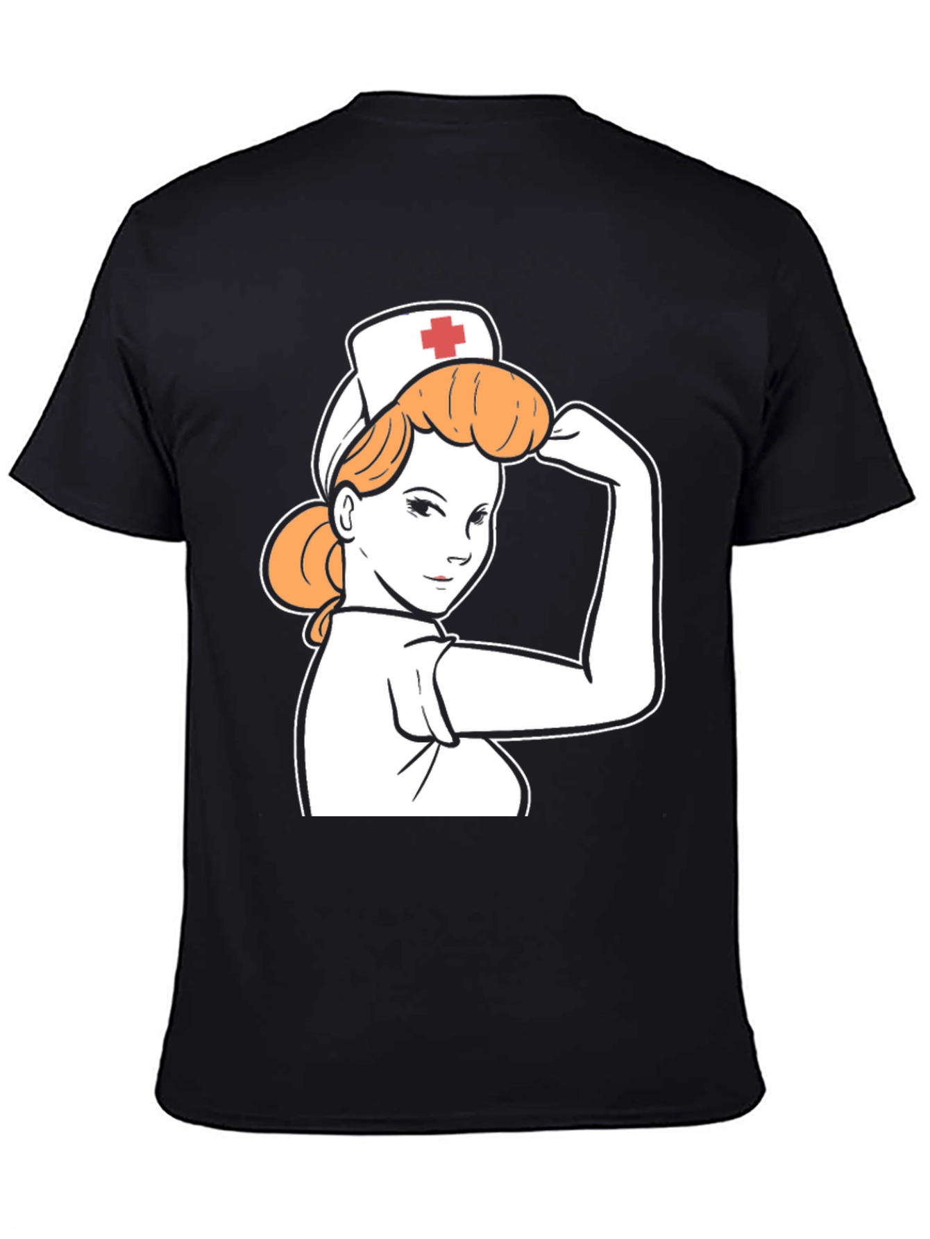 Retro Nurse Power T-Shirt - Black
