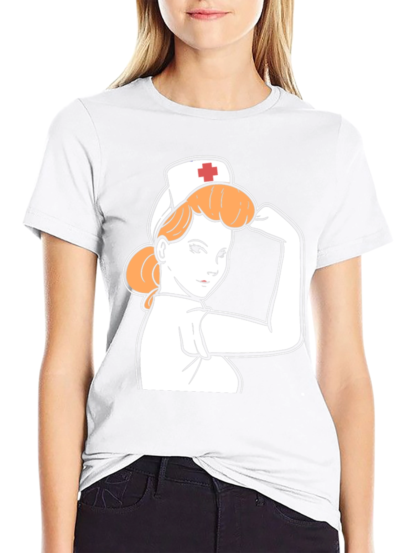 Retro Nurse Power T-Shirt - Black
