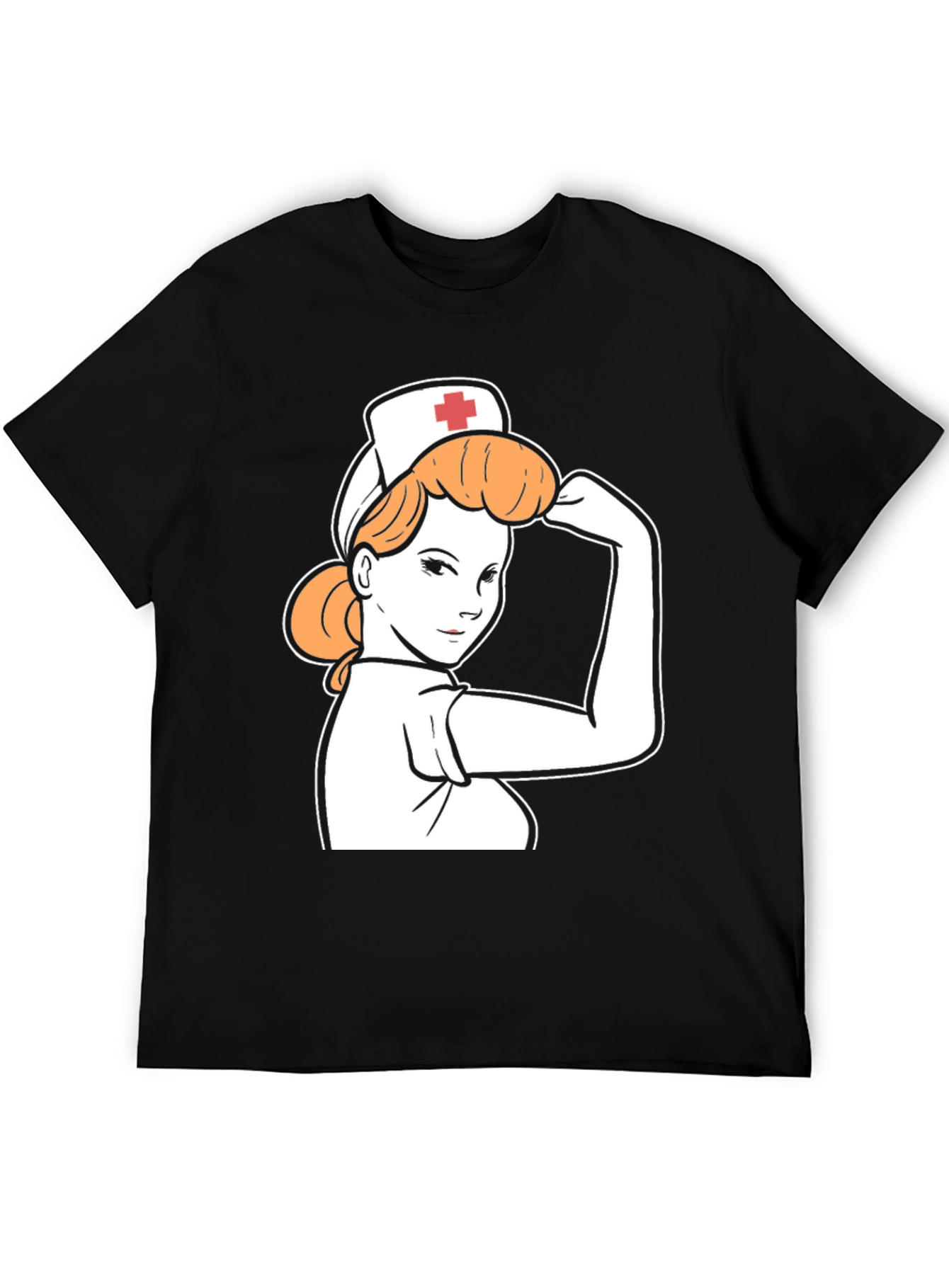 Retro Nurse Power T-Shirt - Black