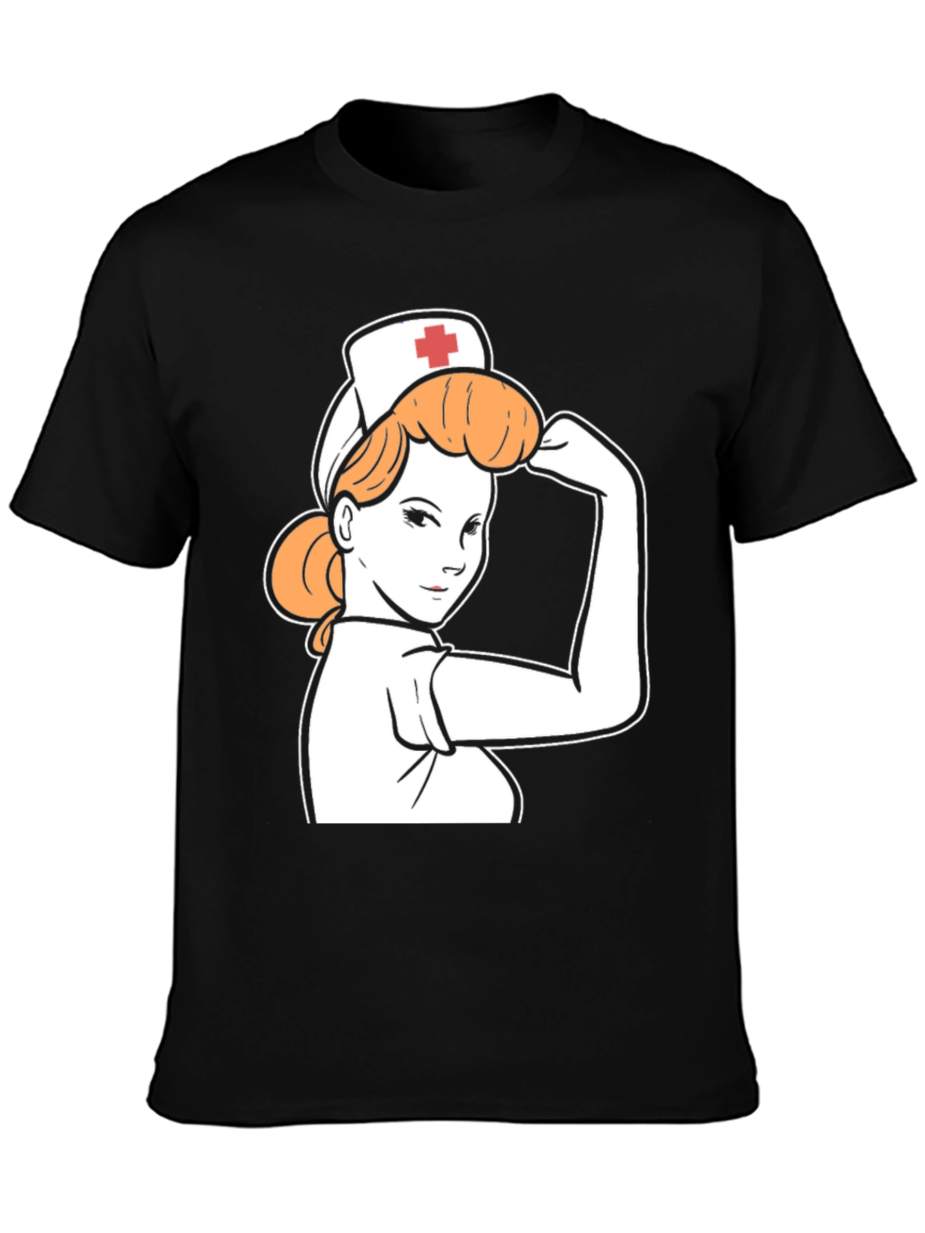 Retro Nurse Power T-Shirt - Black