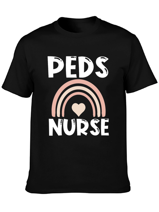 Peds Nurse Rainbow Heart T-Shirt