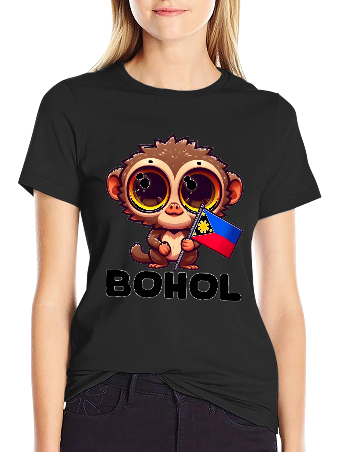 Bohol Tarsier Graphic Tee - Black
